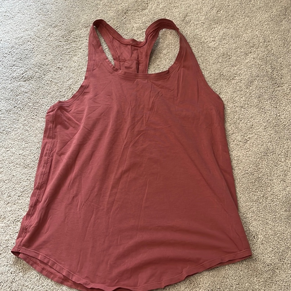 Lululemon mauve racer back cotton tank. Size 8.